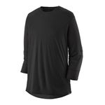 Polo-Para-Hombre-Manga-Larga-Merino-3-4-Sleeve-Bike-Jersey-Negro-Patagonia