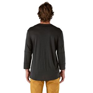 Polo Para Hombre Manga Larga Merino 3/4 Sleeve Bike Jersey Negro Patagonia