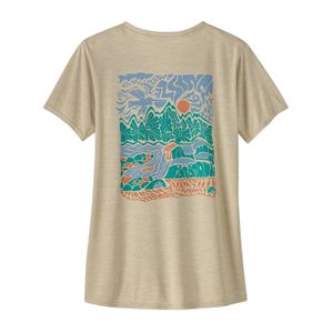 Polo M/C Para Mujer Capilene Cool Daily Graphic Beige Patagonia