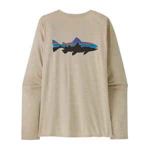 Polo M/L Para Mujer Capilene Cool Daily Graphic Beige Patagonia