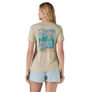 Polo M/C Para Mujer Capilene Cool Daily Graphic Beige Patagonia