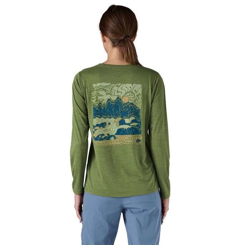 Polo-M-L-Para-Mujer-Capilene-Cool-Daily-Graphic-Verde-Patagonia